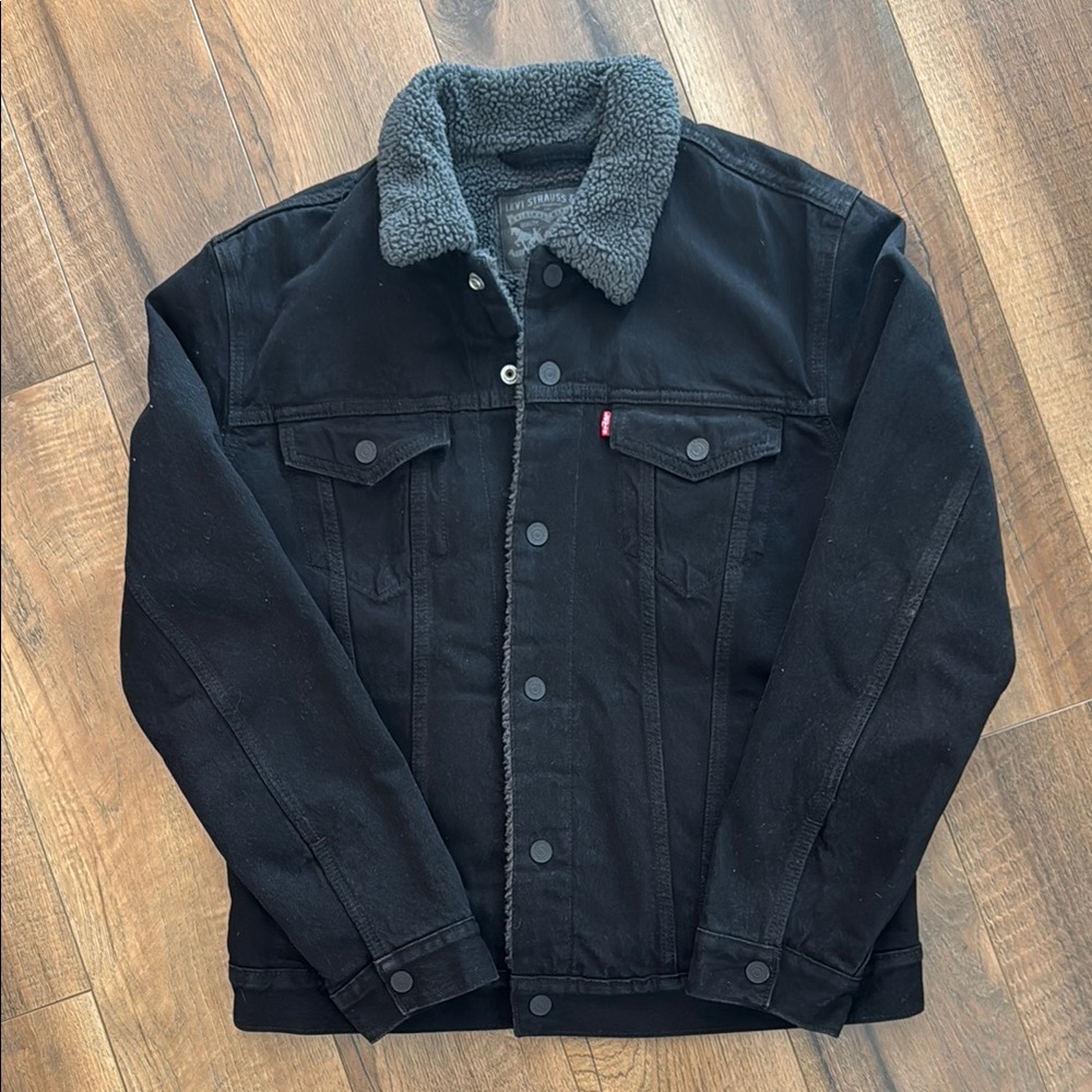 Levi's Black Sherpa Lined Denim Jacket